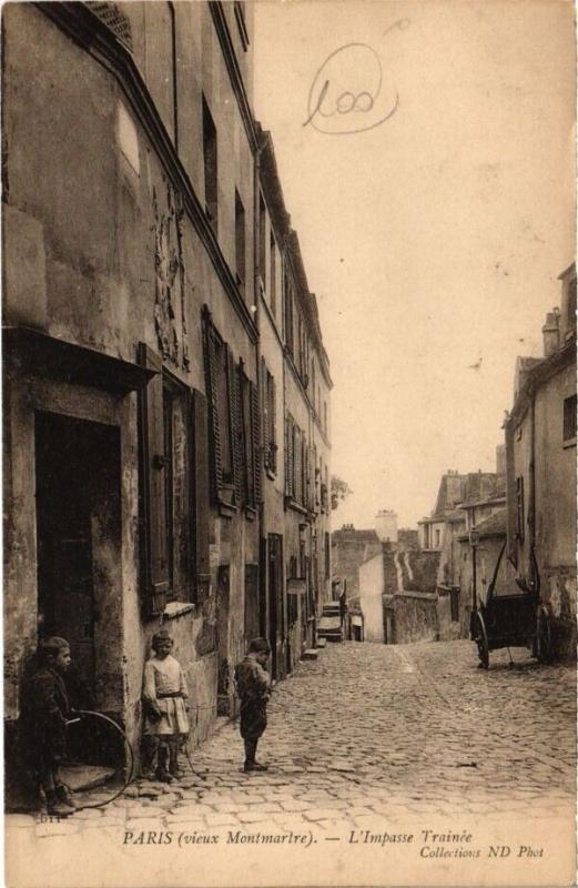 Carte postale ancienne L'Impasse Trainée à Paris 18e