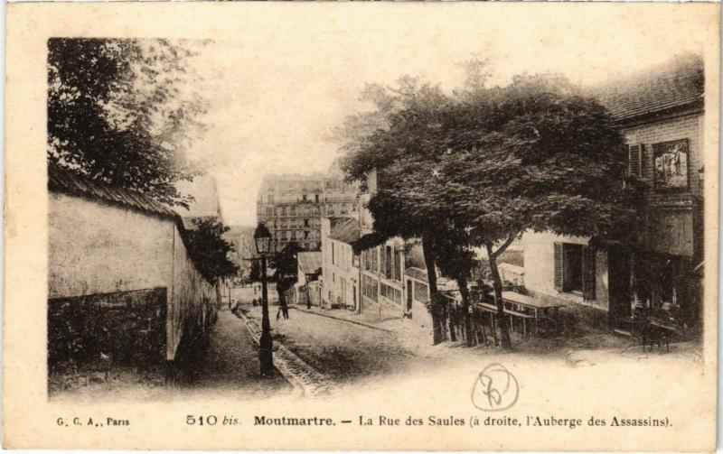 Carte postale ancienne L'Auberge des Assassins (rue des Saules) à Montmartre à Paris 18e