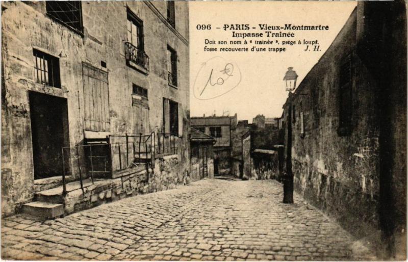 Carte postale ancienne Vieux Montmartre - Impasse Traînée à Paris 18e