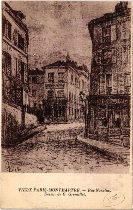 Carte postale ancienne Montmartre - Rue Norvins à Paris 18e