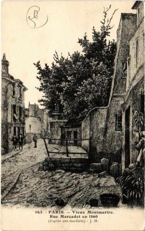 Carte postale ancienne Vieux Montmartre - Rue Marcadet en 1860 à Paris 18e