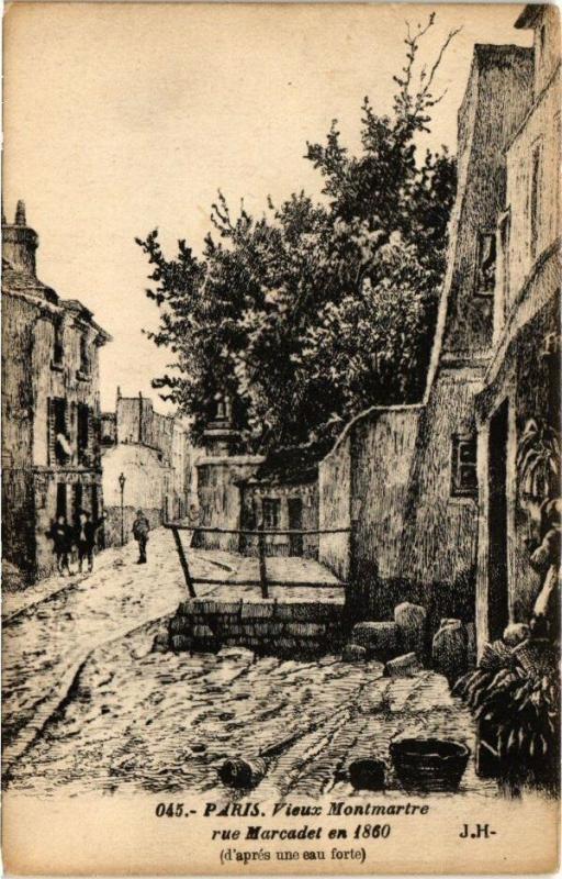 Carte postale ancienne Vieux Montmartre - Rue Marcadet en 1860 à Paris 18e