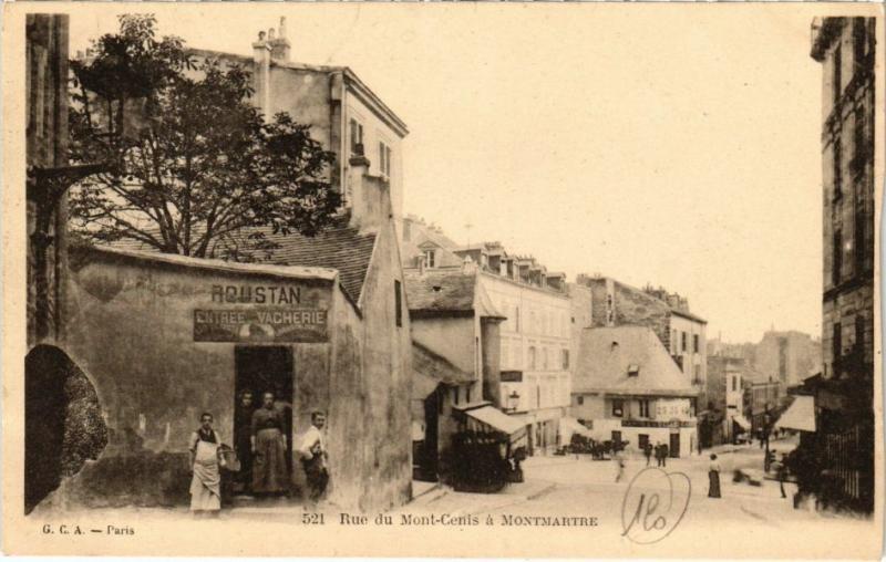 Carte postale ancienne Rue du Mont-Cenis à Montmartre à Paris 18e