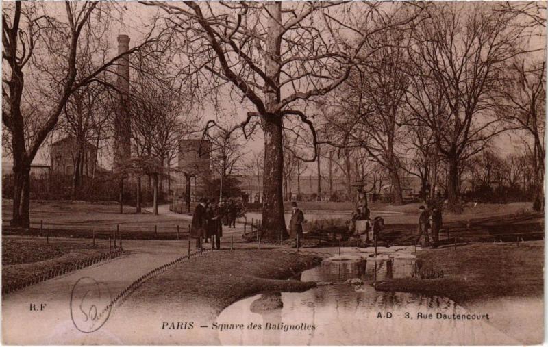 Carte postale ancienne Square des Batignolles à Paris 17e