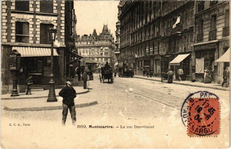 Carte postale ancienne Montmartre - La Rue Damrémont à Paris 18e