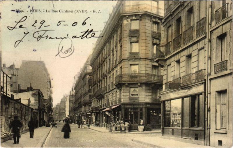 Carte postale ancienne La Rue Cardinet à Paris 17e