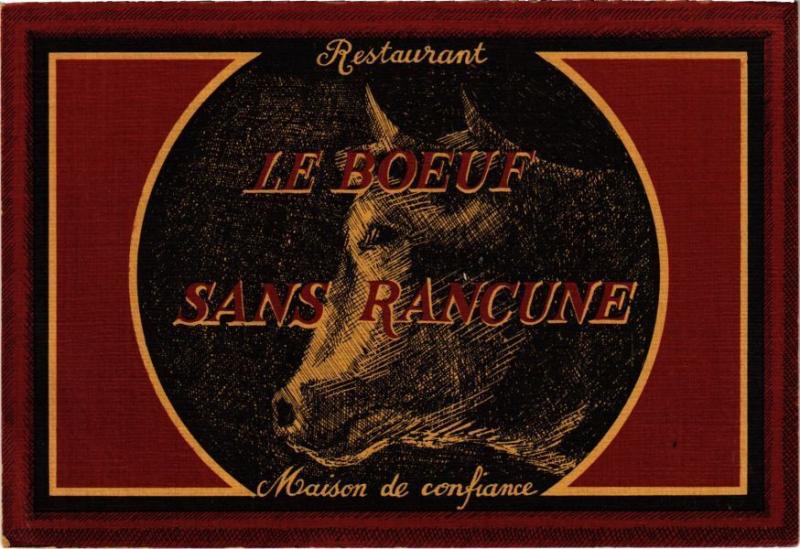 Carte postale ancienne Restaurant - Le Boeuf sans Rancune à Paris 17e