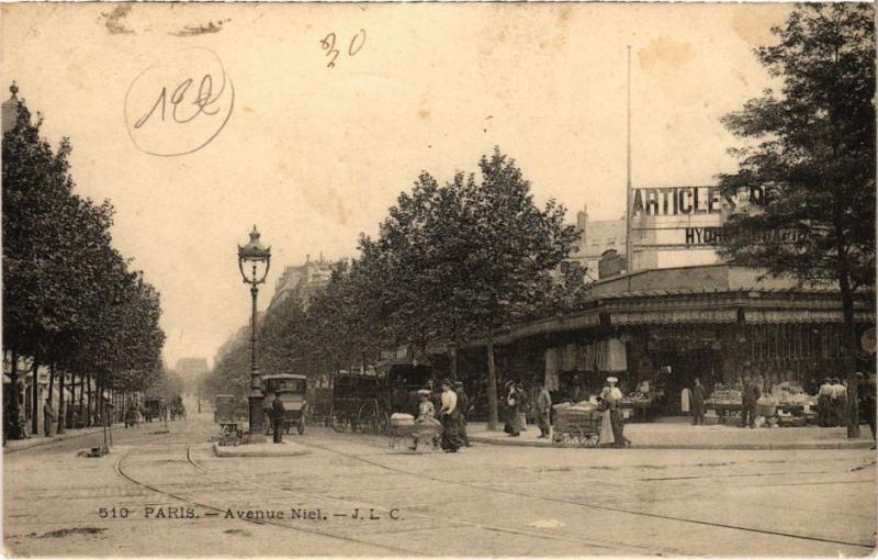 Carte postale ancienne Avenue Niel à Paris 17e