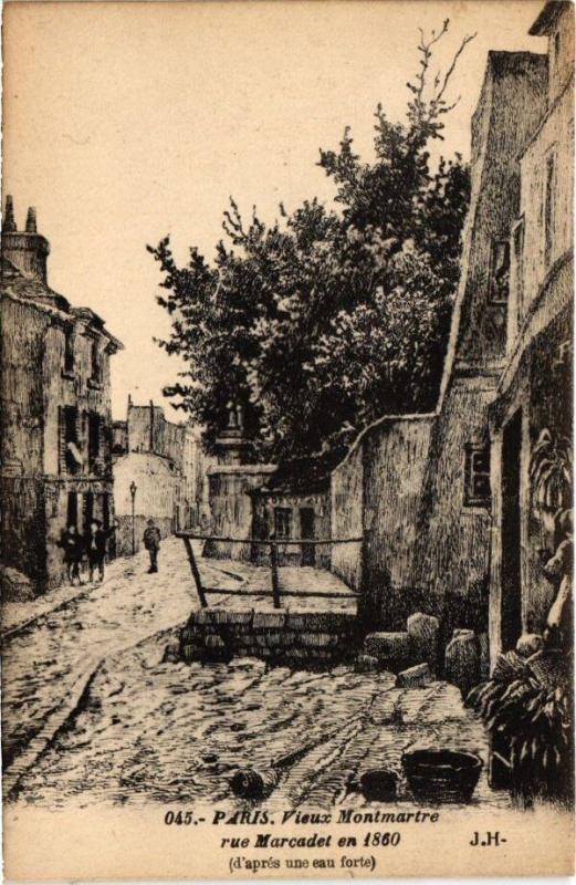 Carte postale ancienne Vieux Montmartre - Rue Marcadet en 1860 à Paris 18e