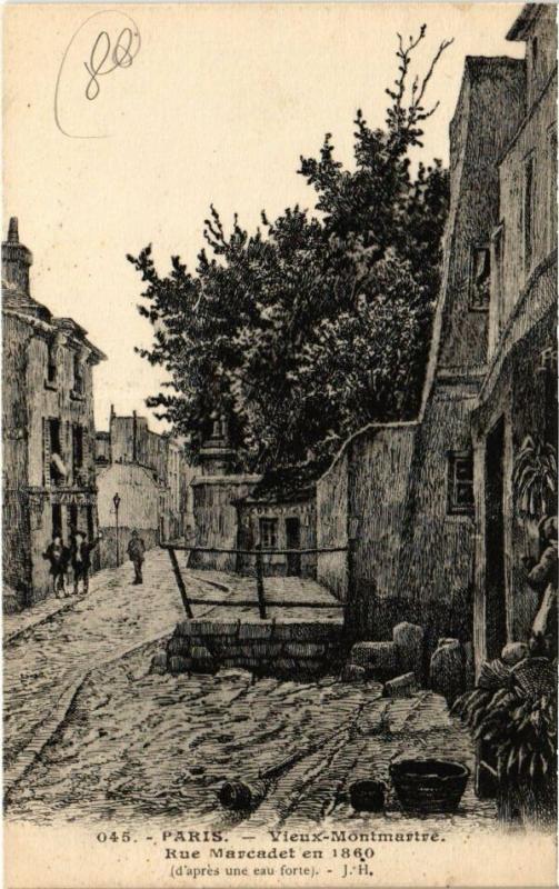 Carte postale ancienne Vieux Montmartre - Rue Marcadet en 1860 à Paris 18e