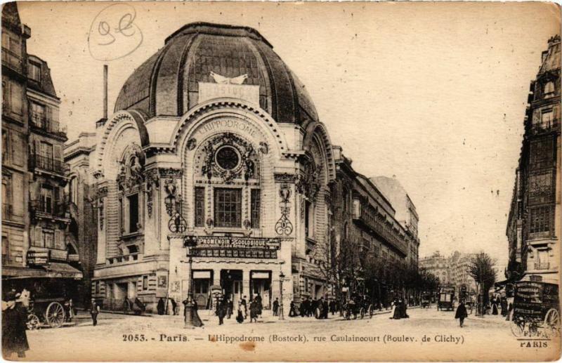 Carte postale ancienne L'Hippodrome (Bostock), rue Caulaincourt (Boulevard de Clichy) à Paris 18e
