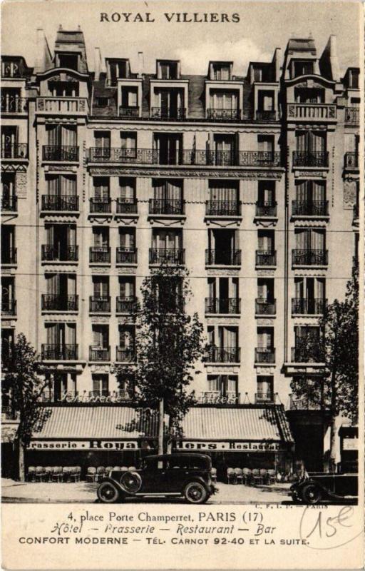Carte postale ancienne Royal Villliers - Place Porte Champerret - Hôtel - Brasserie - Restaurant - Bar à Paris 17e