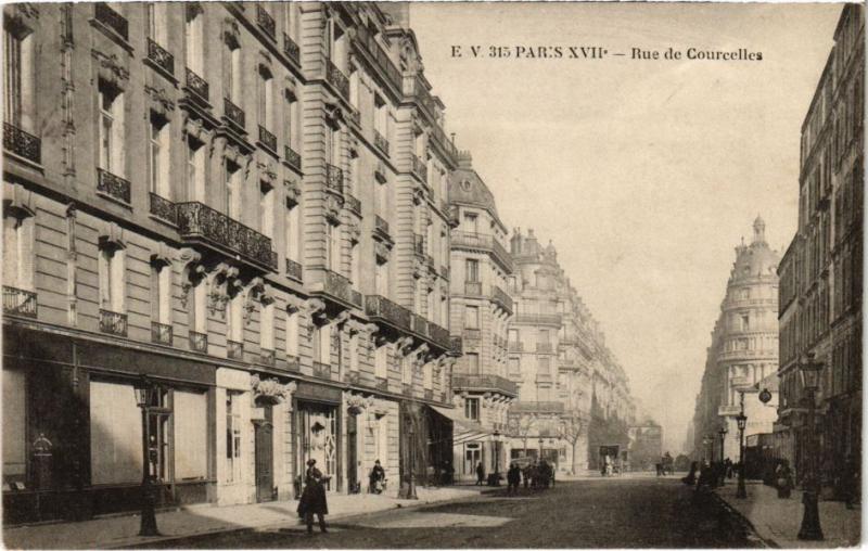 Carte postale ancienne Rue de Courcelles à Paris 17e