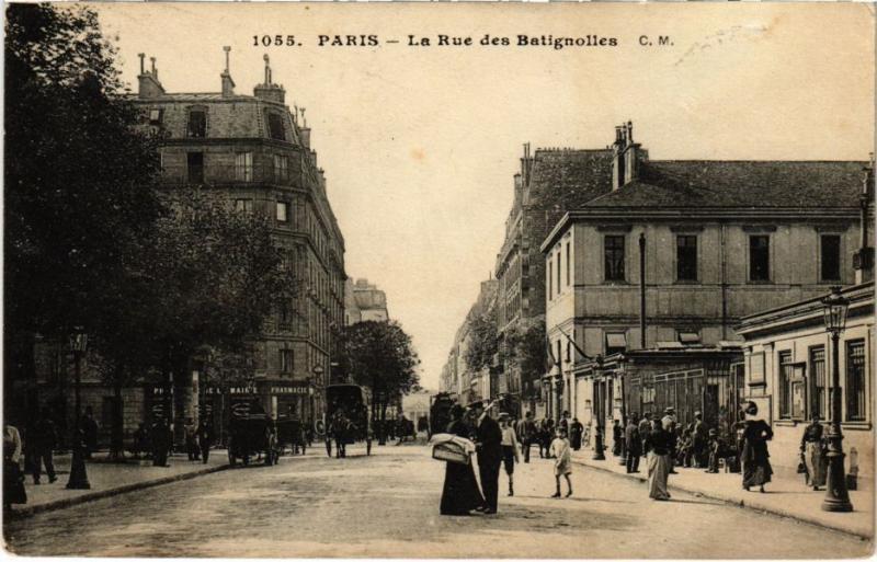 Carte postale ancienne La Rue des Batignolles à Paris 17e