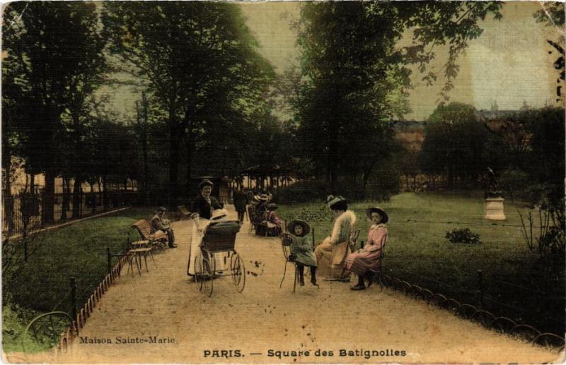 Carte postale ancienne Square des Batignolles à Paris 17e