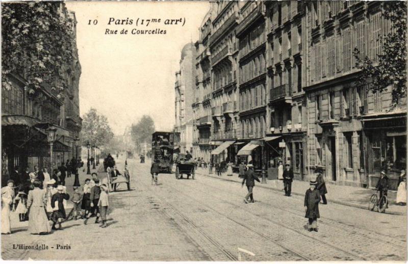 Carte postale ancienne Rue de Courcelles à Paris 17e