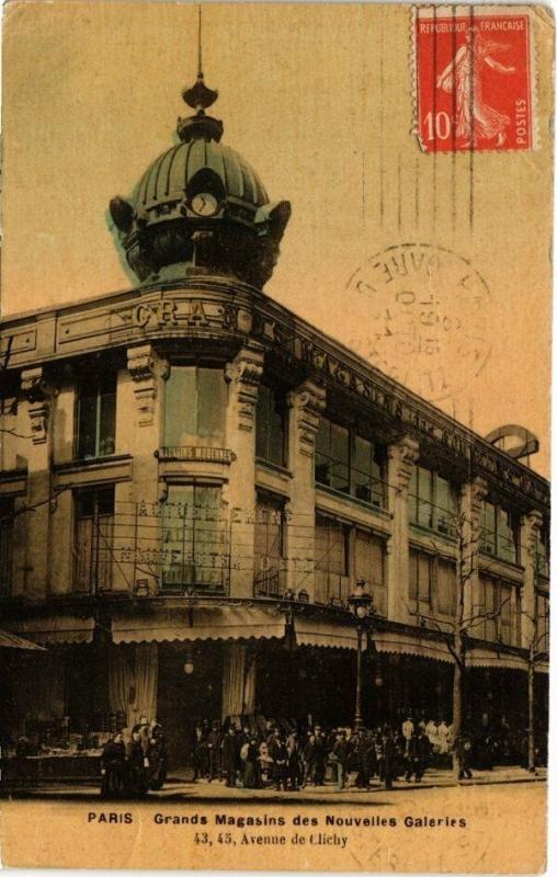 Carte postale ancienne Grands Magasins des Nouvelles Galeries - 43, 45, Avenue de Clichy à Paris 18e