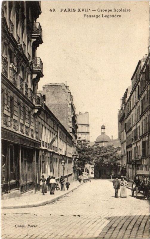 Carte postale ancienne Groupe Scolaire - Passage Legendre à Paris 17e