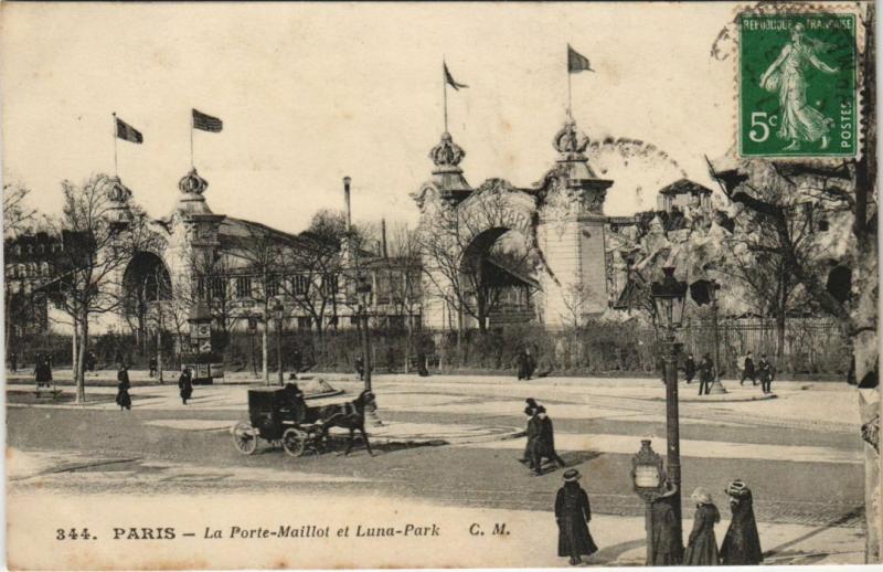 Carte postale ancienne La Porte Maillot et Luna Park à Paris 17e