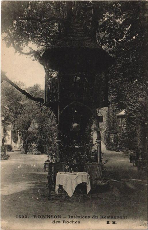 Carte postale ancienne Robinson - Intérieur du Restaurant des Roches