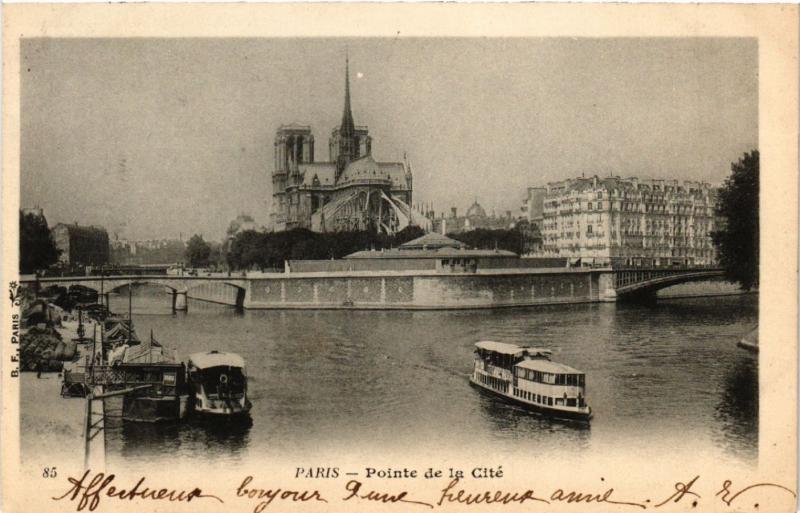 Carte postale ancienne Paris 4e Pointe de la Cité à Paris 4e