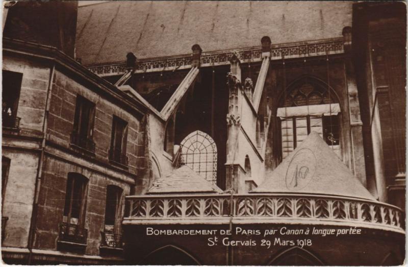 Carte postale ancienne Bombardement De Paris (4e) Saint-Gervais 19 Mars 1918 à Paris 4e