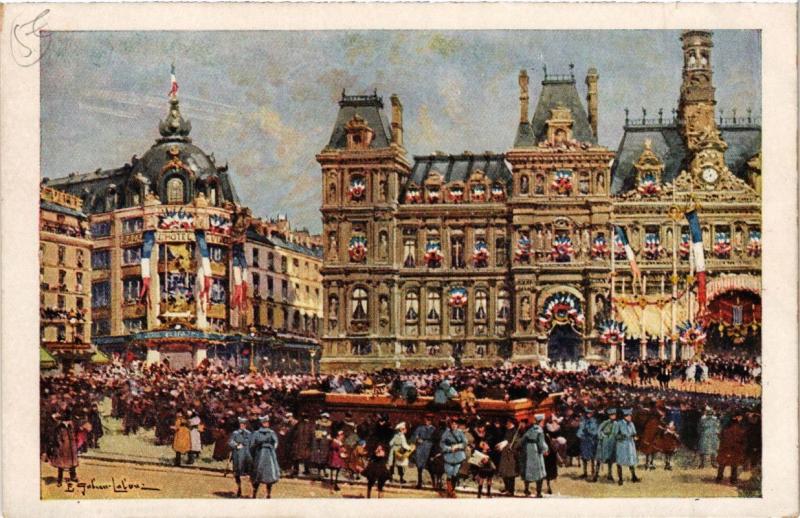Carte postale ancienne Paris (4e) - Hotel de Ville Grand Bazar à Paris 4e
