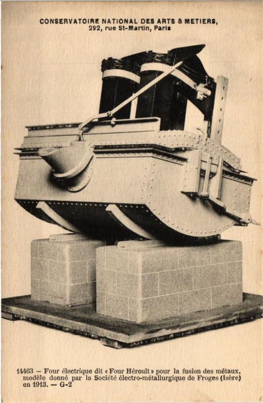 Carte postale ancienne Paris (3e) Cnam - Four électrique, fusion des métaux à Paris 3e