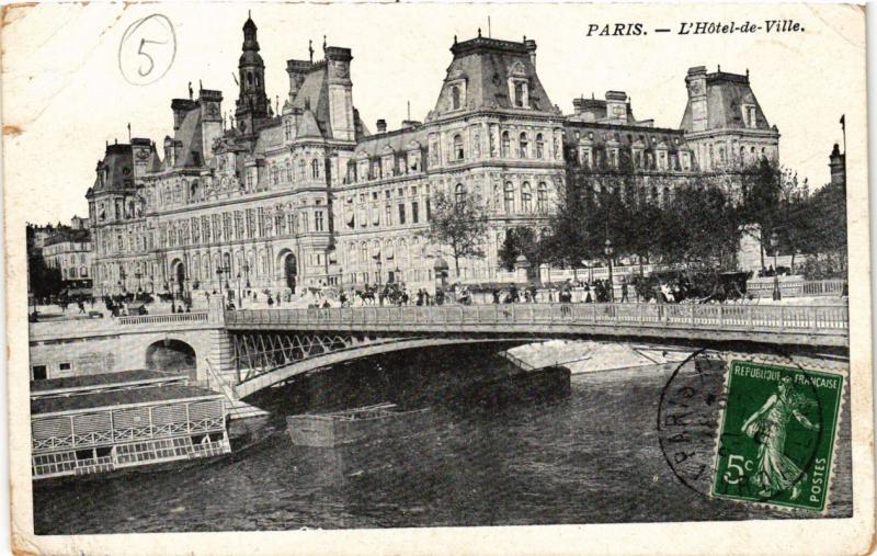 Carte postale ancienne Paris (4e) - Hotel de Ville à Paris 4e