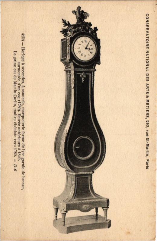 Carte postale ancienne Paris (3e) Cnam - Horloge á secondes, á sonnerie à Paris 3e