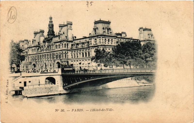 Carte postale ancienne Paris (4e) - Hotel de Ville à Paris 4e