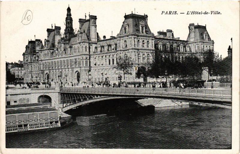 Carte postale ancienne Paris (4e) - Hotel de Ville à Paris 4e