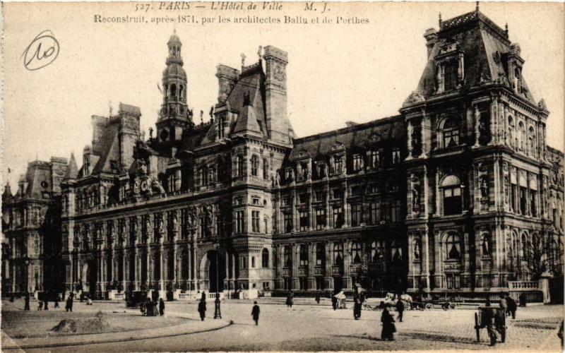 Carte postale ancienne Paris (4e) - Hotel de Ville à Paris 4e