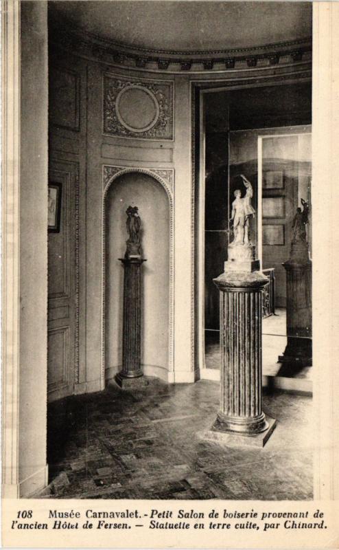 Carte postale ancienne Paris 3e Paris-Musée Carnavalet-Petit Salon de boiserie à Paris 3e