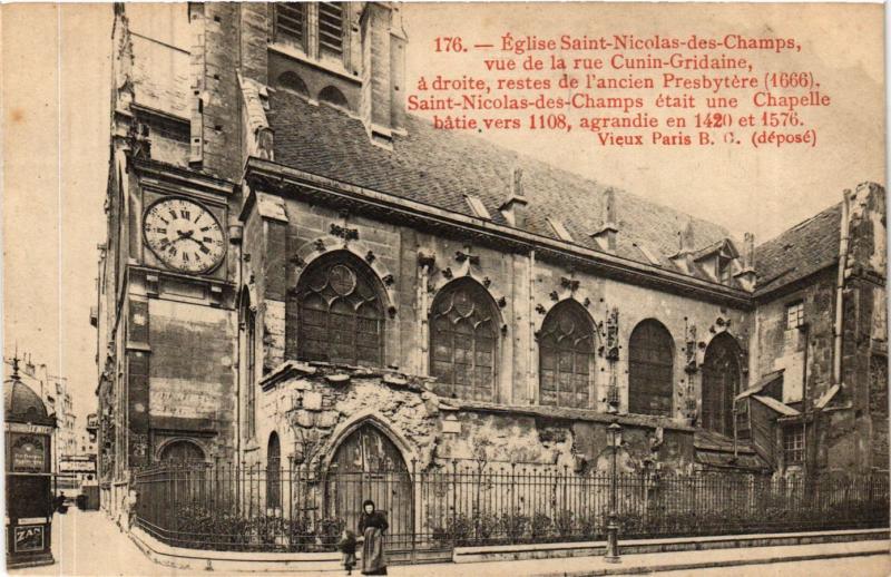 Carte postale ancienne Paris 3e Paris-Eglise Saint-Nicolas des Champs à Paris 3e