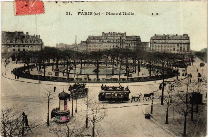 Carte postale ancienne Place d'Italie à Paris 13e