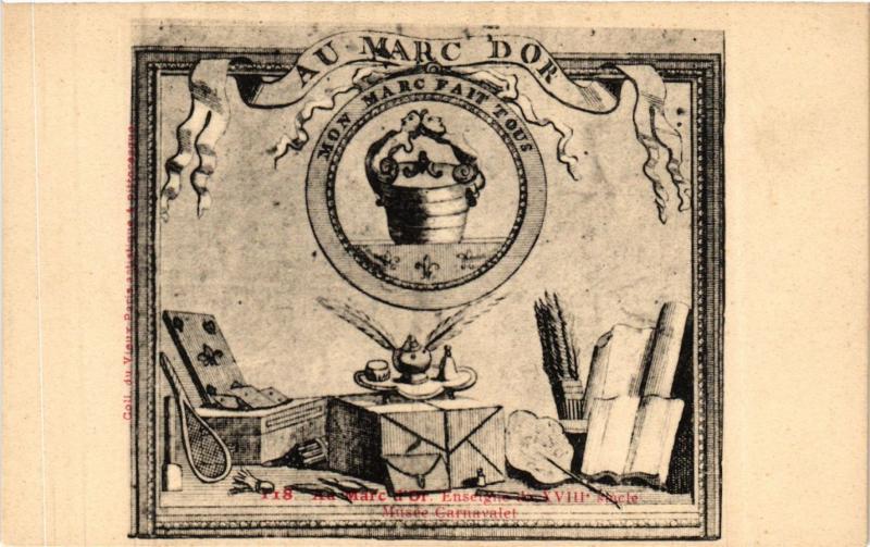 Carte postale ancienne Paris 3e Paris-Au Marc d'Or, Musée Carnavalet à Paris 3e