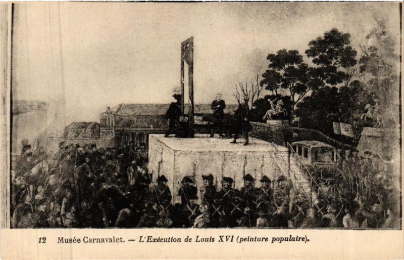 Carte postale ancienne Paris 3e Paris-Musée Carnavalet-L'Exécution de Louis Xvi à Paris 3e