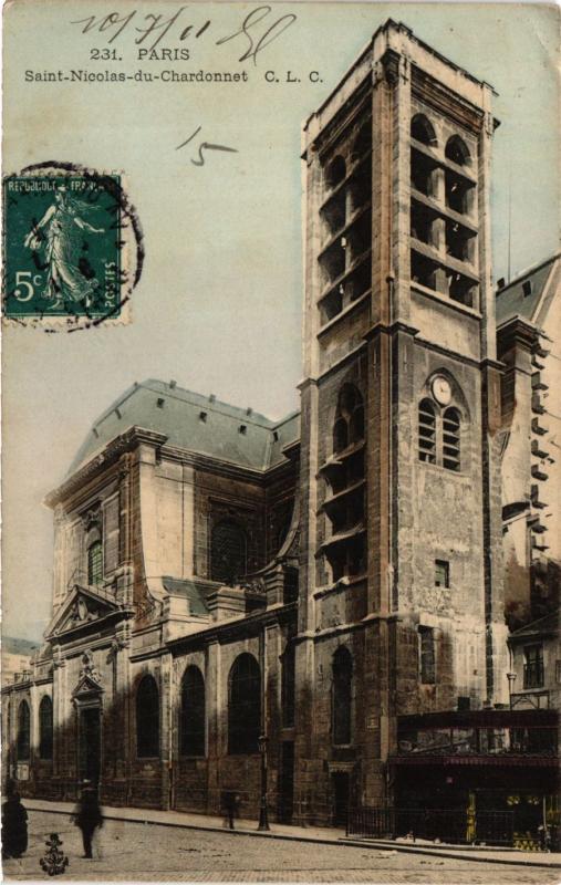 Carte postale ancienne Paris 5e-Eglise Saint Nicolas du Chardonnet à Paris 5e