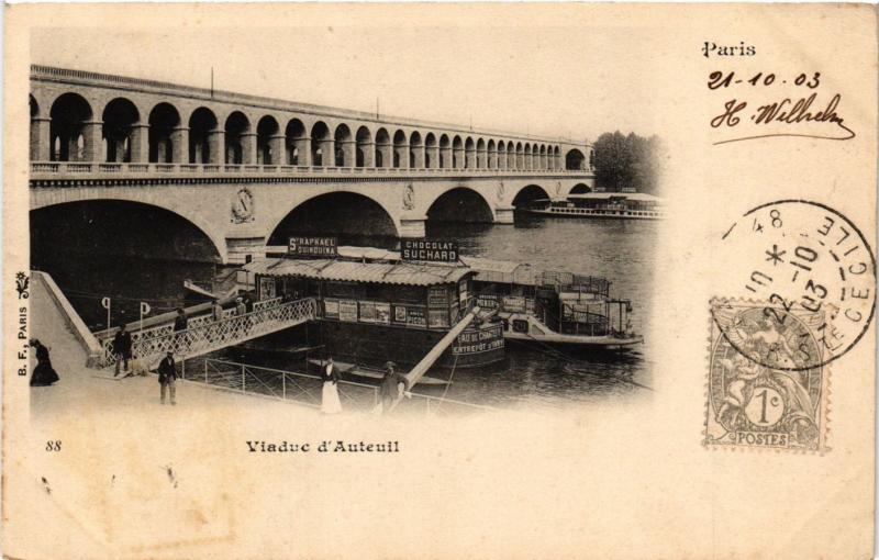 Carte postale ancienne Viaduc d'Auteuil à Paris 16e