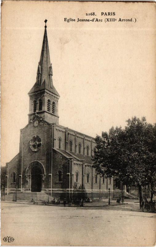 Carte postale ancienne Paris 13e Paris-Eglise Jeanne-d'Arc à Paris 13e