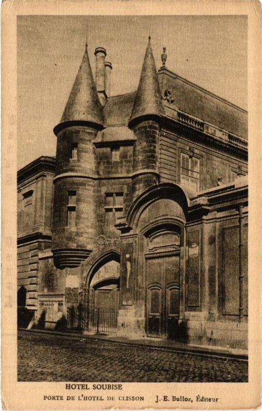 Carte postale ancienne Paris 3e Paris-Porte de l'Hotel de Clisson à Paris 3e