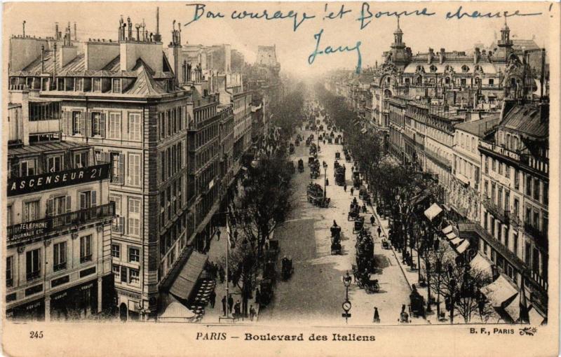 Carte postale ancienne Paris 9e - Boulevard des Italiens à Paris 9e