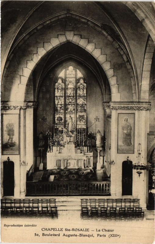Carte postale ancienne Chapelle Sainte-Rosalie - Le Choeur - Boulevard Auguste-Blanqui à Paris 13e