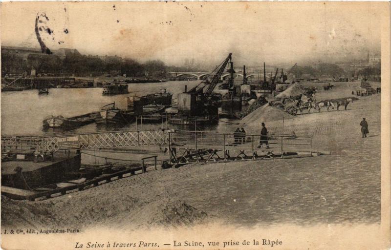 Carte postale ancienne La Seine, vue de la Râpée à Paris 12e