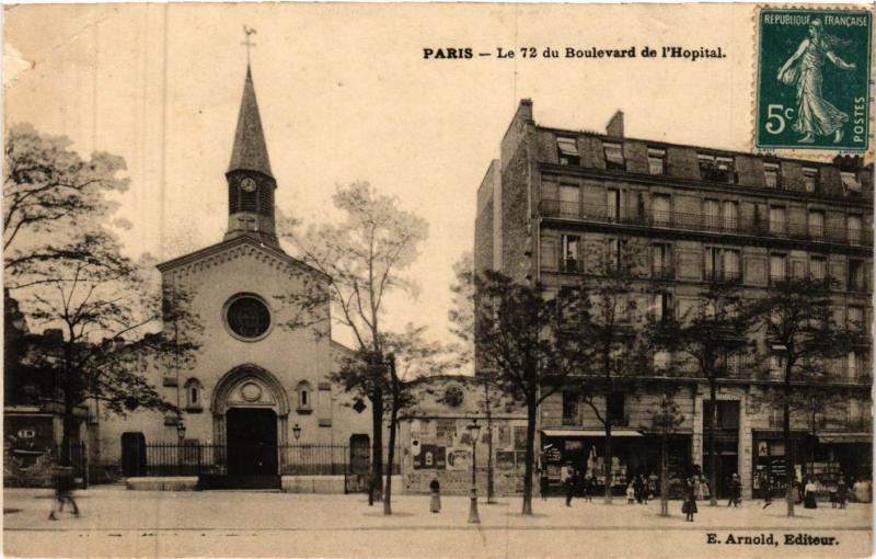 Carte postale ancienne Le 72 du Boulevard de l'Hôpital à Paris 13e