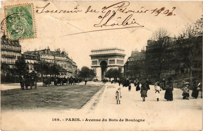 Carte postale ancienne Avenue du Bois de Boulogne à Paris 16e