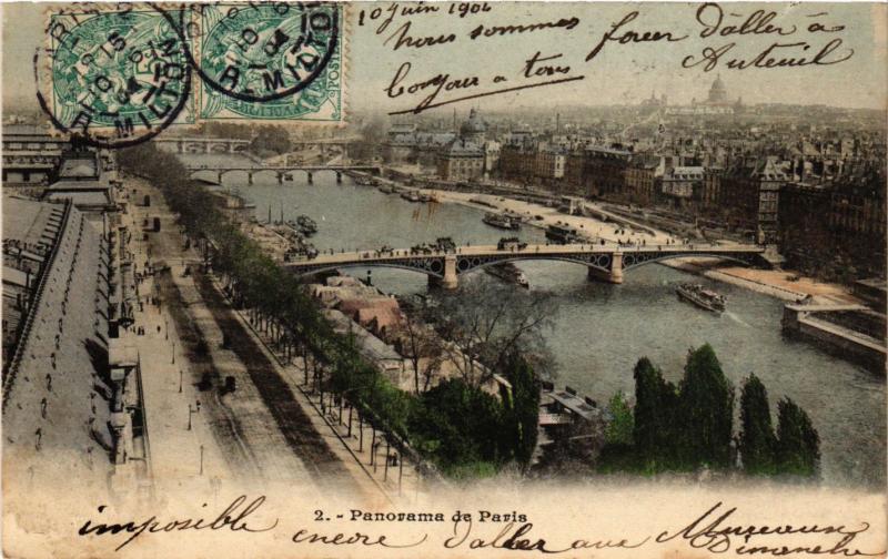 Carte postale ancienne Paris Panorama de Paris