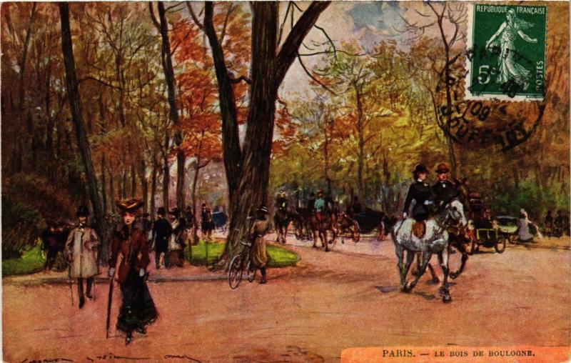 Carte postale ancienne Le Bois de Boulogne à Paris 16e