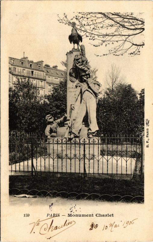 Carte postale ancienne Monument Charlet à Paris 14e